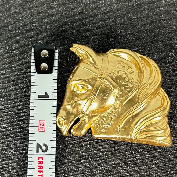 Doreen Ryan Unsigned Vintage Brooch Gold Tone Horse with Flowing Mane Large 90’s - Picture 8 of 8